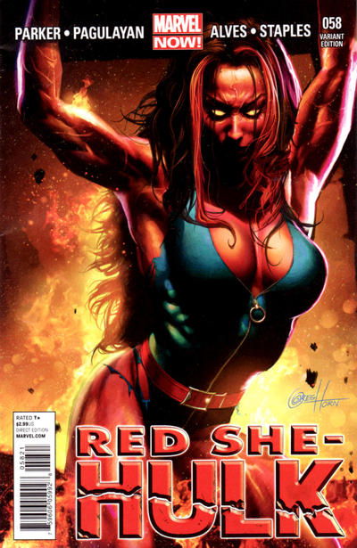 Cover for Red She-Hulk (Marvel, 2012 series) #58 [Greg Horn]