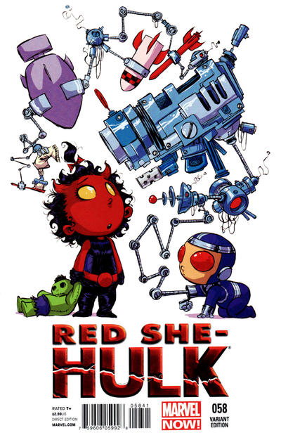 Cover for Red She-Hulk (Marvel, 2012 series) #58 [Skottie Young]