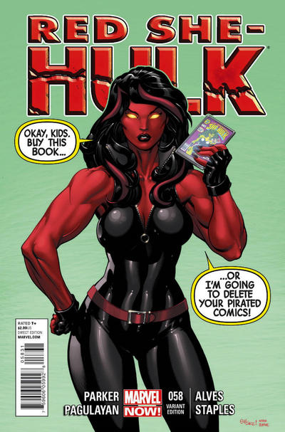 Cover for Red She-Hulk (Marvel, 2012 series) #58 [Ed McGuinness]