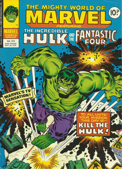 Cover for The Mighty World of Marvel (Marvel UK, 1972 series) #312