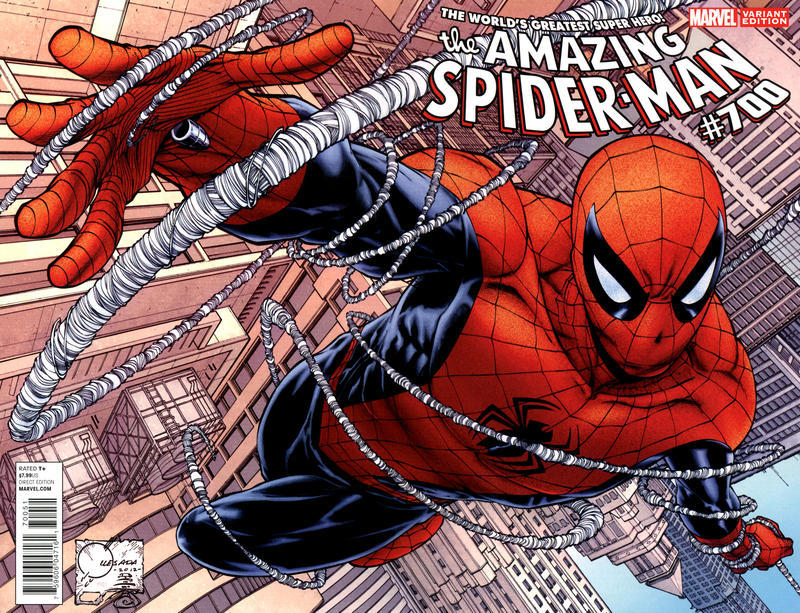 Cover for The Amazing Spider-Man (Marvel, 1999 series) #700 [Variant Edition - Joe Quesada Wraparound Cover]