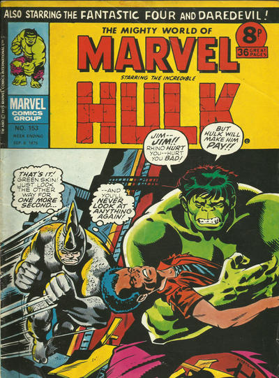 Cover for The Mighty World of Marvel (Marvel UK, 1972 series) #153