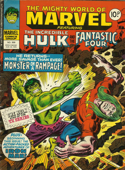 Cover for The Mighty World of Marvel (Marvel UK, 1972 series) #309
