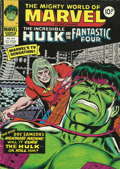 Cover for The Mighty World of Marvel (Marvel UK, 1972 series) #314