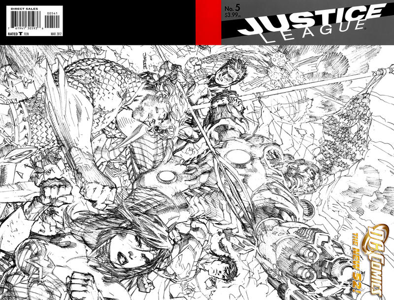 Cover for Justice League (DC, 2011 series) #5 [Jim Lee Sketch Cover]