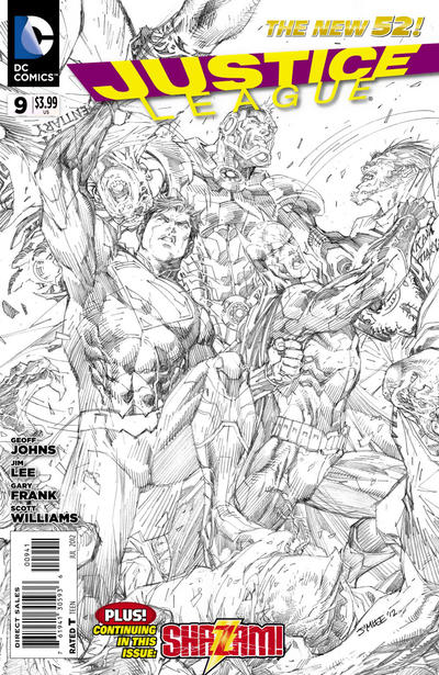 Cover for Justice League (DC, 2011 series) #9 [Jim Lee Sketch Cover]