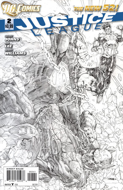 Cover for Justice League (DC, 2011 series) #2 [Jim Lee Sketch Cover]