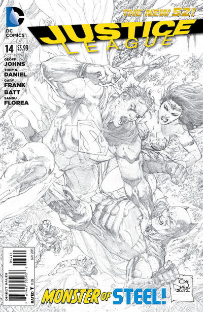 Cover for Justice League (DC, 2011 series) #14 [Tony S. Daniel Sketch Cover]