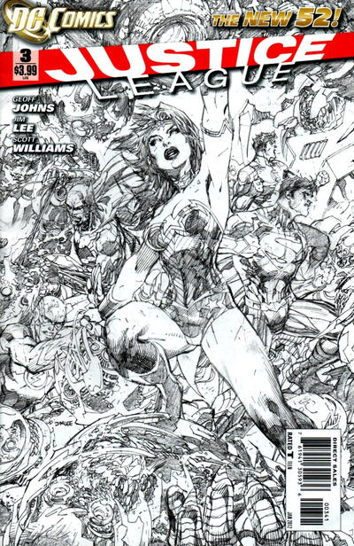 Cover for Justice League (DC, 2011 series) #3 [Jim Lee Sketch Cover]