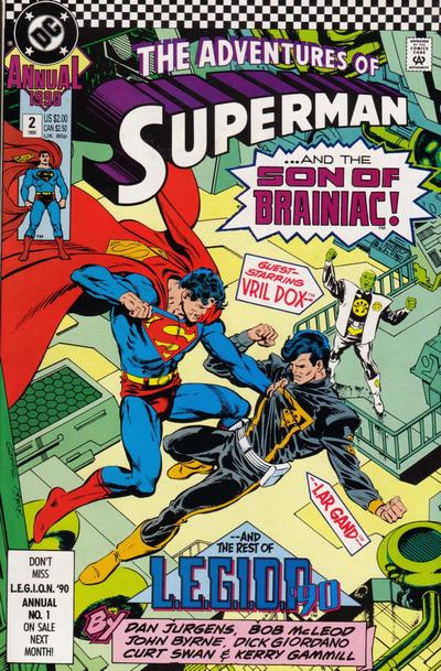 Cover for Adventures of Superman Annual (DC, 1987 series) #2 [Direct]