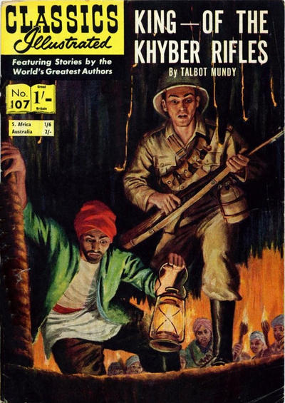 Cover for Classics Illustrated (Thorpe & Porter, 1951 series) #107 - King of the Khyber Rifles [Price difference HRN121]
