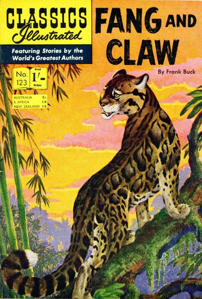Cover for Classics Illustrated (Thorpe & Porter, 1951 series) #123 - Fang and Claw [Price difference HRN 123]