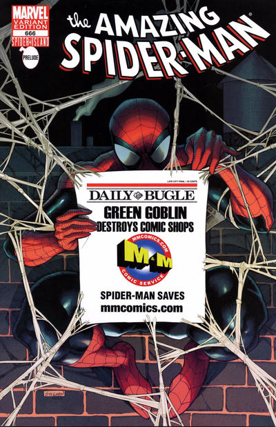 Cover for The Amazing Spider-Man (Marvel, 1999 series) #666 [Variant Edition - M & M Comic Service Bugle Exclusive]