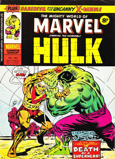 Cover for The Mighty World of Marvel (Marvel UK, 1972 series) #190