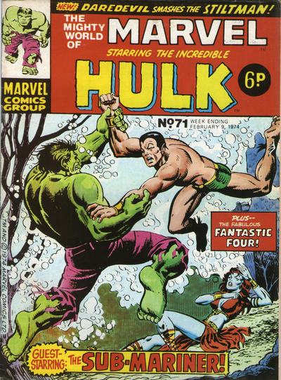 Cover for The Mighty World of Marvel (Marvel UK, 1972 series) #71
