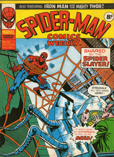 Cover for Spider-Man Comics Weekly (Marvel UK, 1973 series) #151