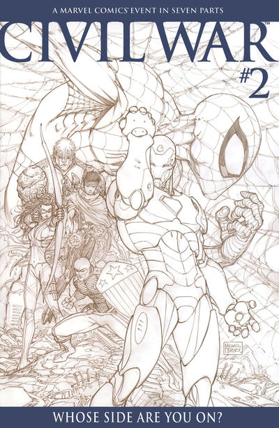 Cover for Civil War (Marvel, 2006 series) #2 [Retailer Incentive Sketch Cover]