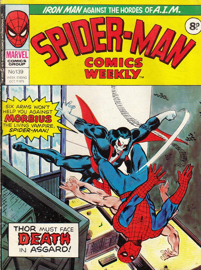 Cover for Spider-Man Comics Weekly (Marvel UK, 1973 series) #139