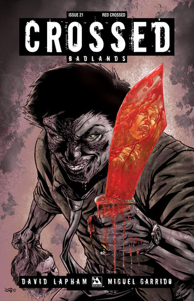 Cover for Crossed Badlands (Avatar Press, 2012 series) #21 [Red Crossed Variant Cover by Miguel A. Luiz]