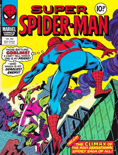 Cover for Super Spider-Man (Marvel UK, 1976 series) #292