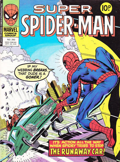Cover for Super Spider-Man (Marvel UK, 1976 series) #293