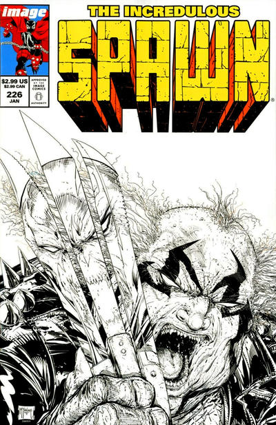 Cover for Spawn (Image, 1992 series) #226 [Cover B - B&W Incentive Sketch by Todd McFarlane]