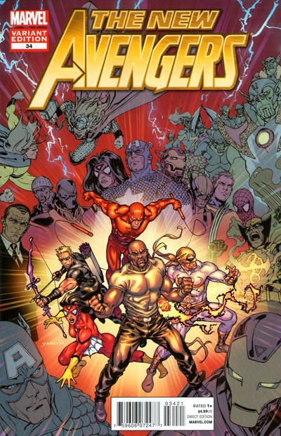 Cover for New Avengers (Marvel, 2010 series) #34 [Variant Cover by David Yardin]