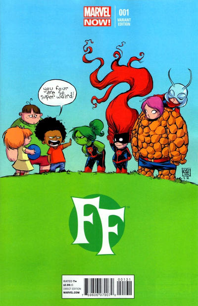 Cover for FF (Marvel, 2013 series) #1 [Variant Cover by Skottie Young]