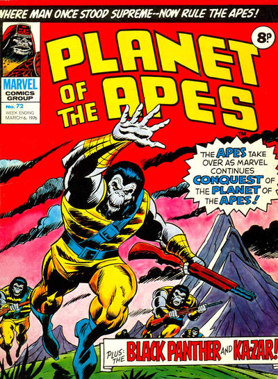 Cover for Planet of the Apes (Marvel UK, 1974 series) #72