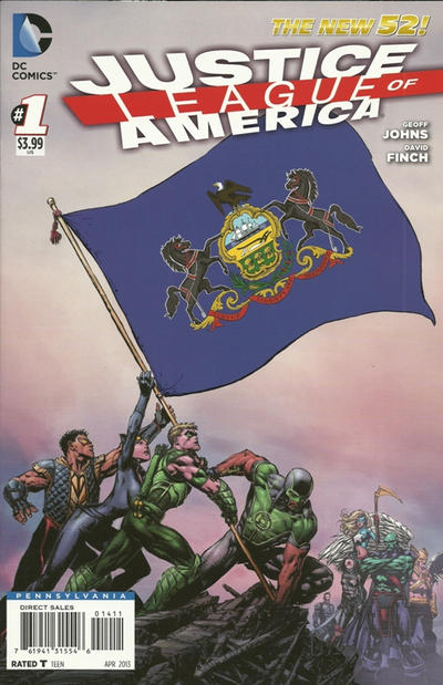 Cover for Justice League of America (DC, 2013 series) #1 [Pennsylvania Flag Cover]
