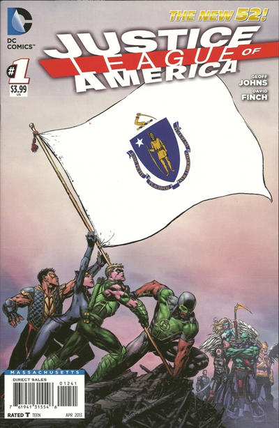 Cover for Justice League of America (DC, 2013 series) #1 [Massachusetts Flag Cover]