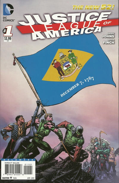 Cover for Justice League of America (DC, 2013 series) #1 [Delaware Flag Cover]