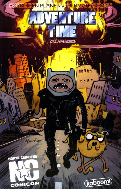Cover for Adventure Time (Boom! Studios, 2012 series) #9 [NC Comicon Exclusive Variant by Tommy Lee Edwards (front cover) & Scarlett Edwards (back cover)]