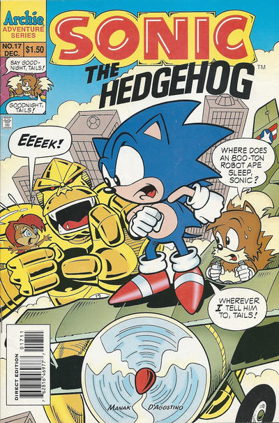 Cover for Sonic the Hedgehog (Archie, 1993 series) #17 [Direct Edition]