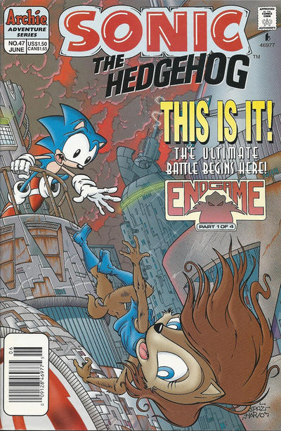 Cover for Sonic the Hedgehog (Archie, 1993 series) #47 [Newsstand]