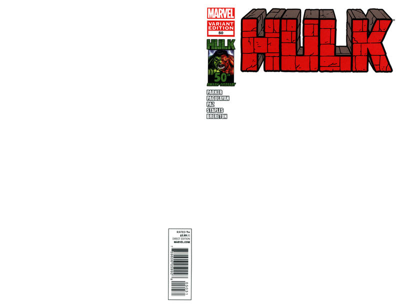 Cover for Hulk (Marvel, 2008 series) #50 [Blank Variant]