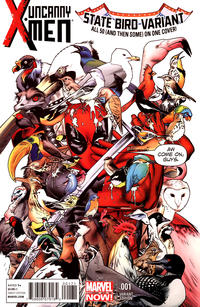 Cover for Uncanny X-Men (Marvel, 2013 series) #1 [Deadpool State Birds Variant by Stuart Immonen]