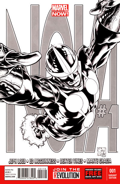 Cover for Nova (Marvel, 2013 series) #1 [Sketch Variant by Joe Quesada]