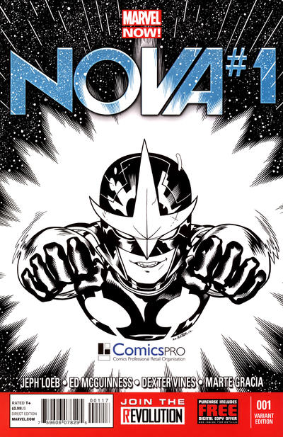 Cover for Nova (Marvel, 2013 series) #1 [2013 ComicsPro Sketch Variant by Ed McGuinness]