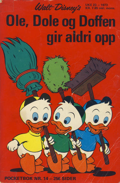 Cover for Donald Pocket (Hjemmet / Egmont, 1968 series) #14 - Ole, Dole og Doffen gir aldri opp [1. opplag]
