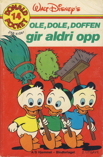 Cover for Donald Pocket (Hjemmet / Egmont, 1968 series) #14 - Ole, Dole, Doffen gir aldri opp [2. opplag Reutsendelse 269 99]