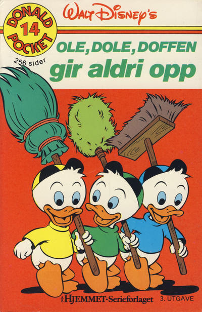 Cover for Donald Pocket (Hjemmet / Egmont, 1968 series) #14 - Ole, Dole, Doffen gir aldri opp [3. opplag]