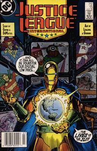 Cover Thumbnail for Justice League International (DC, 1987 series) #15 [Newsstand]