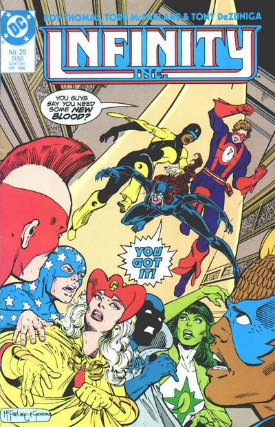 Cover for Infinity, Inc. (DC, 1984 series) #25