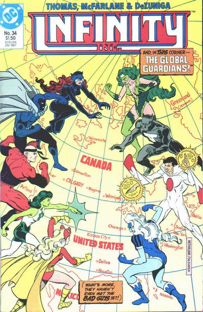 Cover for Infinity, Inc. (DC, 1984 series) #34