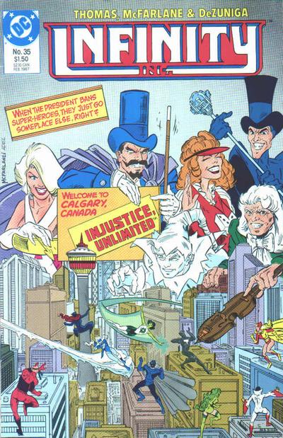 Cover for Infinity, Inc. (DC, 1984 series) #35