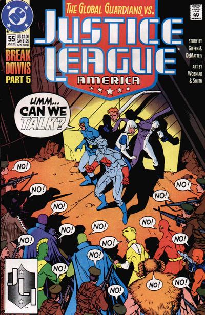 Cover for Justice League America (DC, 1989 series) #55 [Direct]