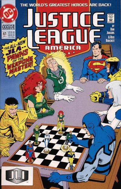 Cover for Justice League America (DC, 1989 series) #61 [Direct]