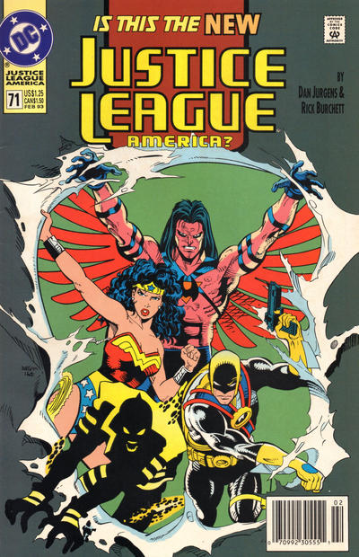 Cover for Justice League America (DC, 1989 series) #71 [Newsstand]