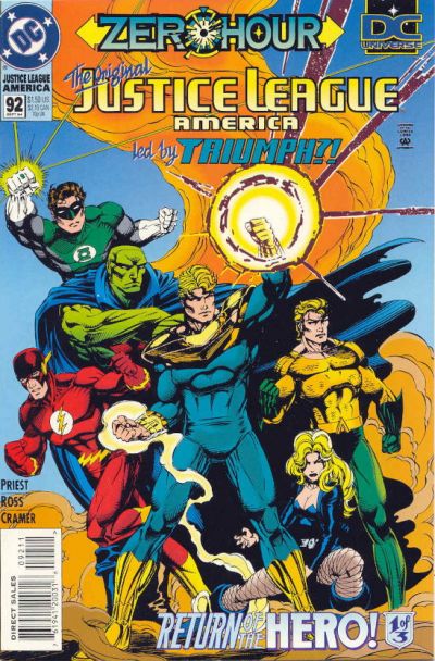 Cover for Justice League America (DC, 1989 series) #92 [Direct Sales]